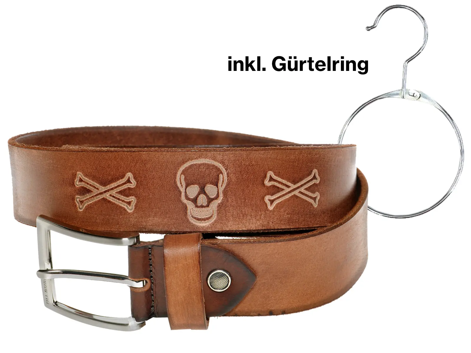 Ledergürtel Totenkopf versch. Längen